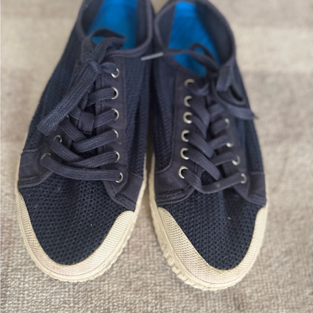 Navy Blue Mesh Sneakers